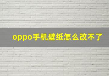 oppo手机壁纸怎么改不了