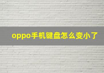 oppo手机键盘怎么变小了