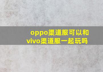 oppo渠道服可以和vivo渠道服一起玩吗