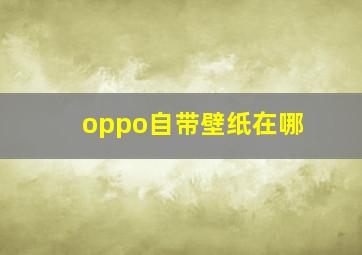 oppo自带壁纸在哪