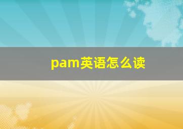 pam英语怎么读