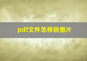 pdf文件怎样转图片