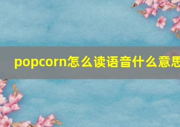 popcorn怎么读语音什么意思