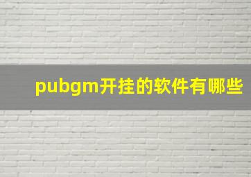 pubgm开挂的软件有哪些