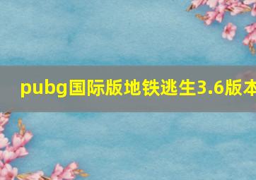 pubg国际版地铁逃生3.6版本