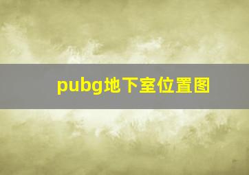 pubg地下室位置图