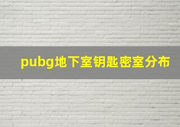 pubg地下室钥匙密室分布