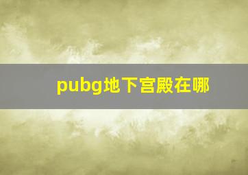 pubg地下宫殿在哪