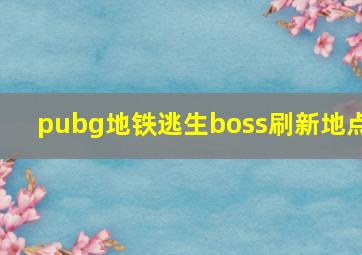 pubg地铁逃生boss刷新地点