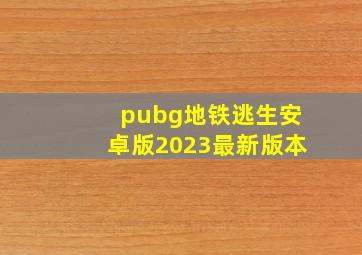 pubg地铁逃生安卓版2023最新版本