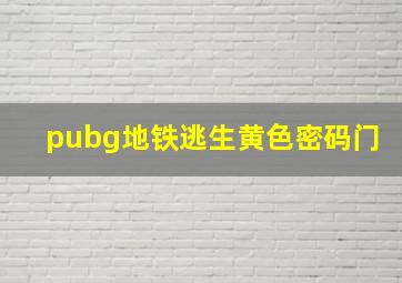 pubg地铁逃生黄色密码门