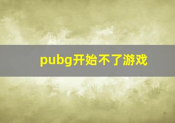 pubg开始不了游戏