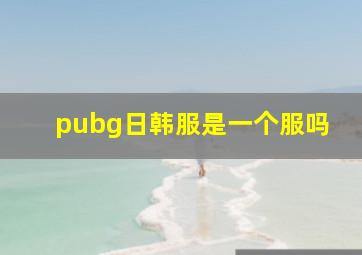 pubg日韩服是一个服吗