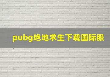 pubg绝地求生下载国际服