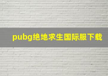 pubg绝地求生国际服下载