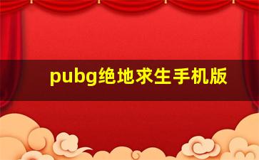 pubg绝地求生手机版