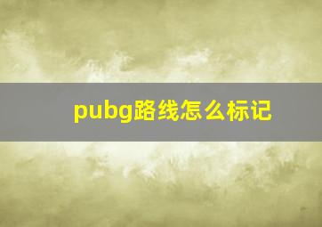 pubg路线怎么标记