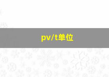 pv/t单位