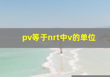 pv等于nrt中v的单位