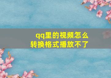 qq里的视频怎么转换格式播放不了