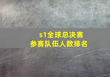 s1全球总决赛参赛队伍人数排名