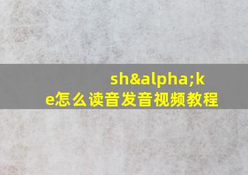 shαke怎么读音发音视频教程