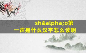 shαo第一声是什么汉字怎么读啊