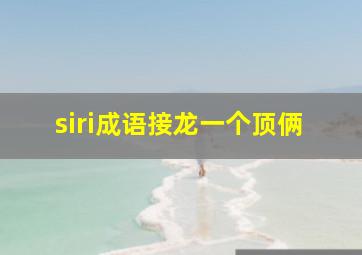 siri成语接龙一个顶俩