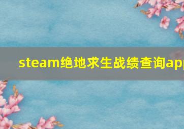 steam绝地求生战绩查询app