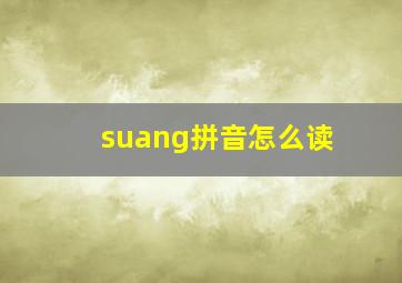 suang拼音怎么读