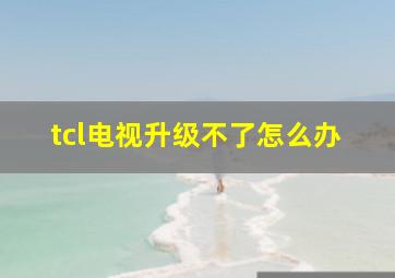 tcl电视升级不了怎么办