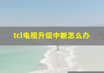 tcl电视升级中断怎么办