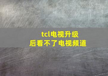 tcl电视升级后看不了电视频道