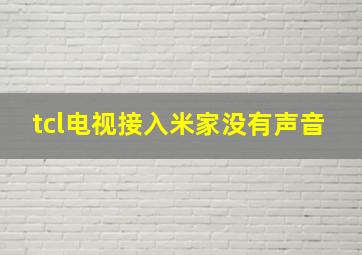 tcl电视接入米家没有声音