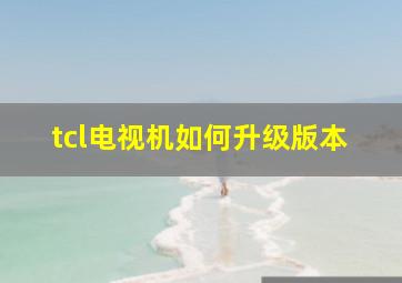 tcl电视机如何升级版本