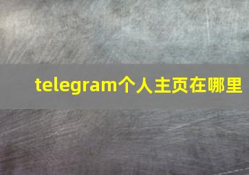 telegram个人主页在哪里