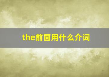 the前面用什么介词