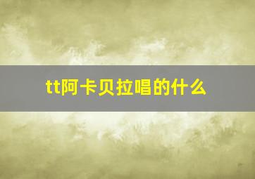 tt阿卡贝拉唱的什么