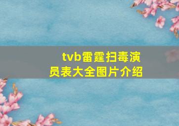 tvb雷霆扫毒演员表大全图片介绍