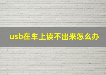 usb在车上读不出来怎么办