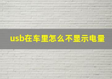 usb在车里怎么不显示电量