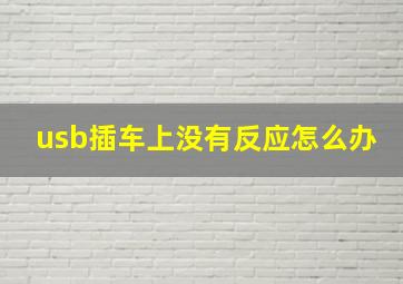 usb插车上没有反应怎么办