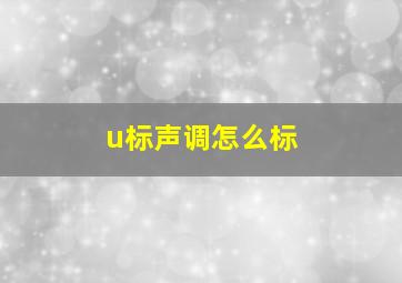 u标声调怎么标