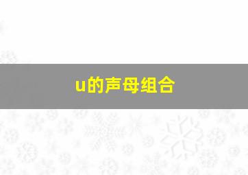 u的声母组合