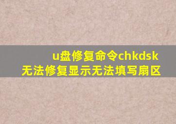 u盘修复命令chkdsk无法修复显示无法填写扇区