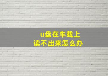 u盘在车载上读不出来怎么办