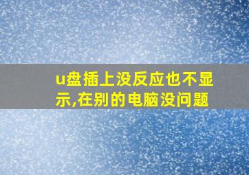 u盘插上没反应也不显示,在别的电脑没问题