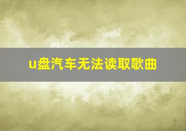 u盘汽车无法读取歌曲