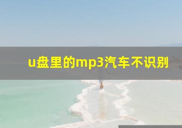 u盘里的mp3汽车不识别