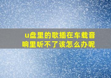 u盘里的歌插在车载音响里听不了该怎么办呢